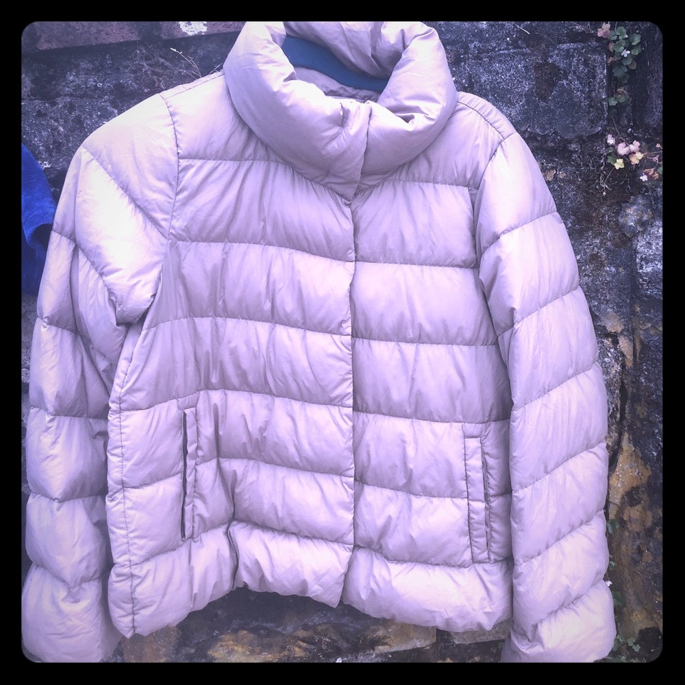 Poofy light brown beige soft jacket